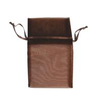 Organza drawstring pouch (brown)-2 3/4
